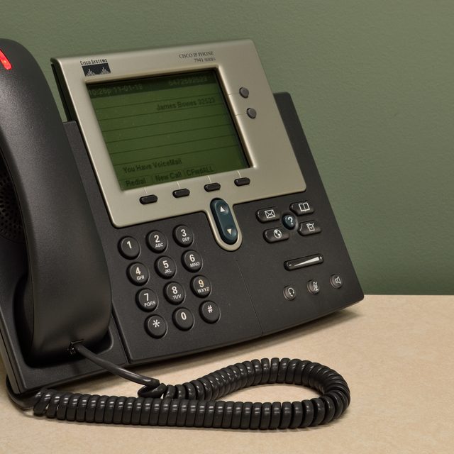 IP-Telefon auf einem Schreibtisch
